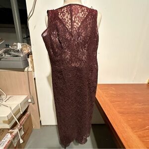 Dress BCBG MAXAZRIA Brown Sparkle Lace Overlay Lined Sleeveless V-neck Sz 2P